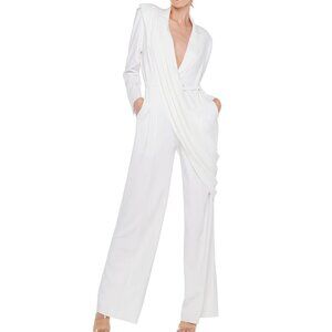 Norma Kamali  Snow White SB Straight Leg Jumpsuit with Medium Drape, XXS